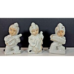 Vintage Sultan Musician's Band Figures w Instruments Set of 3, Made in Japan